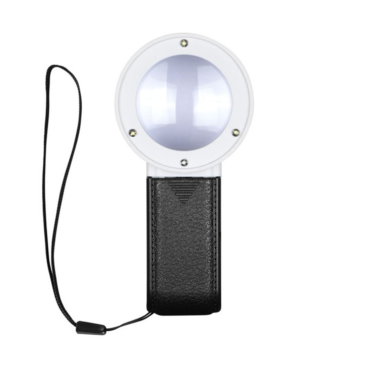 Rankinis didinamasis stiklas su šviesa